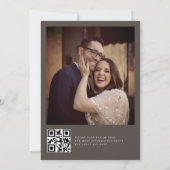 Invitation Espresso Photo Back QR Classic Minimalist Wedding (Dos)
