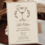 Invitation Espresso Tini Bit Ancien 30e anniversaire élégant<br><div class="desc">Ces élégants invitations à expresso martini sont amusants pour les fêtes de 30e anniversaire. Il s'agit notamment d'une bordure dorée glamour et de graphismes minimalistes de cocktails. Trouvez des articles de fête correspondants dans mon magasin.</div>