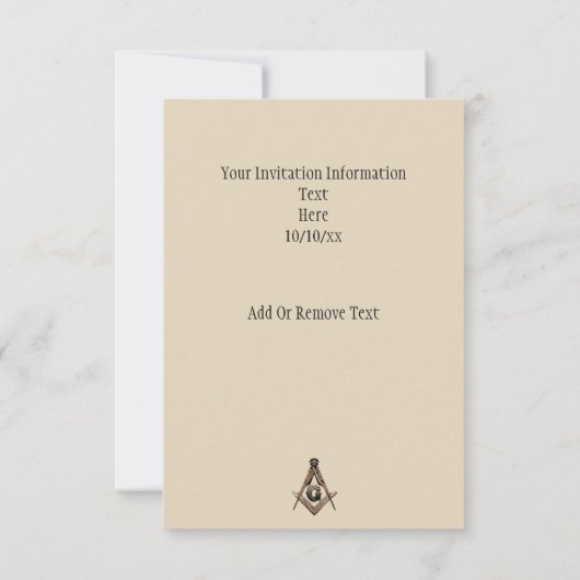 Invitation Esprit maçonnique (Golden) (Dos)