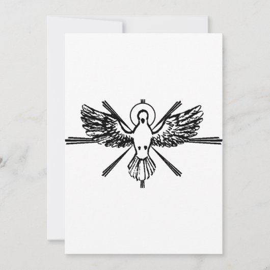 Invitation Esprit Saint sous forme de colombe (Devant)