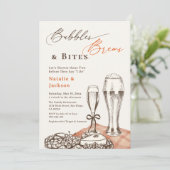 Invitation Esquisse à la main Bubbles Brews & Bites Couples D (Debout devant)