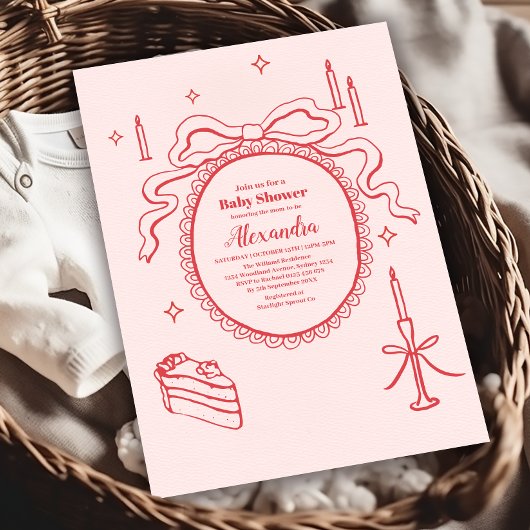 Invitation Esquisse Baby shower de l'arrière-plan