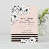 Invitation Esquisse d'anémone moderne pour douche de mariage (Debout devant)