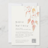 Invitation Esquisse d'automne simple herbe et baies mariage p (Devant)