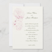 Invitation Esquisse de pivoines roses Calligraphie formelle M (Devant)