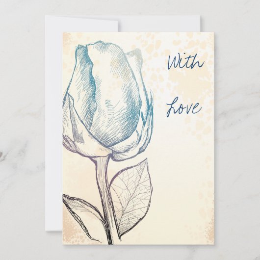 Invitation Esquisse d'un rose (Devant)