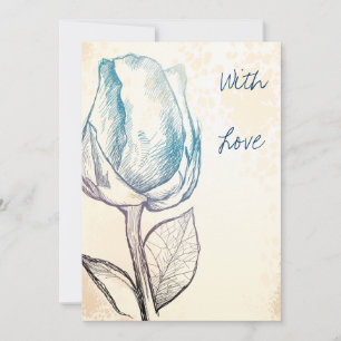 Invitation Esquisse d'un rose