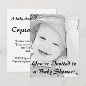 Invitation esquissée de baby shower (Devant / Derrière)