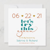 Invitation Essayer de nouveau Bold Turquoise Rust Gold Enregi (Devant)