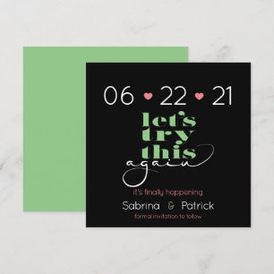 Invitation Essayer de nouveau Coral Pistachio Green Savethe D
