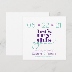 Invitation Essayer de nouveau Lilac Eggplant Turquoise Enregi