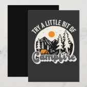 Invitation Essayez un peu de Randonnée Drôle de Feu de Camp (Devant / Derrière)