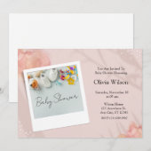 Invitation Essentiels pour bébé doux sur pastel doux (Devant / Derrière)