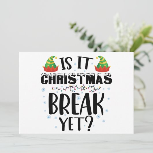 Invitation Est-ce Noël Pause, Mais Drôle Enseignant De Vacanc (Debout devant)