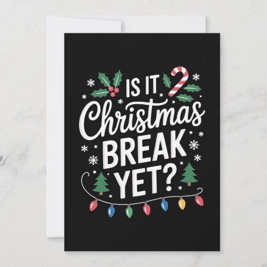 Invitation Est-ce que c'est déjà les vacances de Noël, arbre (Devant)