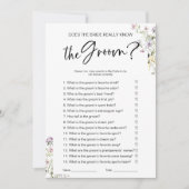 Invitation Est-Ce Que La Mariée Connaît Vraiment Le Jeu Groom (Devant)