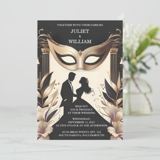 Invitation Est robe Code Prom Costume Masquerade Mariage de b (Debout devant)