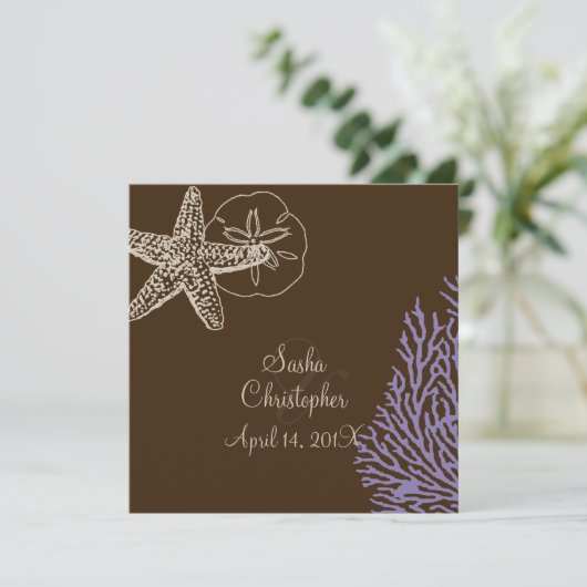 Invitation Estarfish/corail violet de PixDezines (Debout devant)