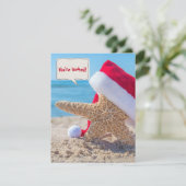 Invitation Estarfish de Noël sur la plage sable pour la fête (Debout devant)