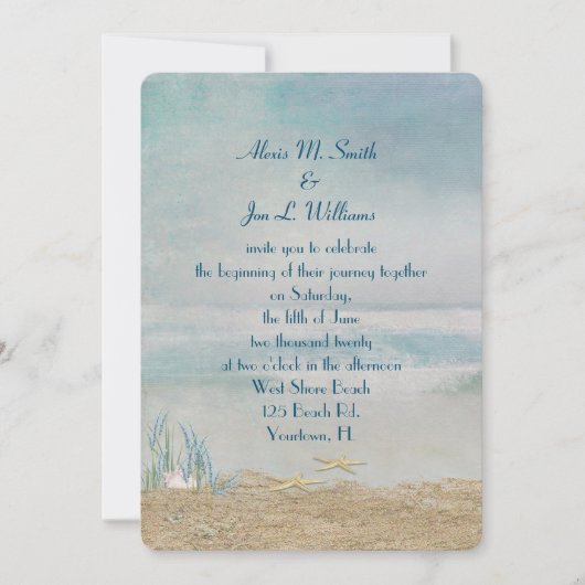 Invitation Estarfish mariage sur la plage (Devant)