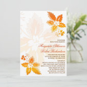 Invitation esthète automne feuilles classiques mariage (Debout devant)