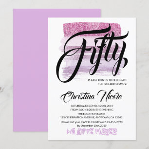 Invitation Esthétique Améthyste Parties scintillant violet mo