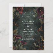 Invitation Esthétique de mariage botanique sombre (Devant)