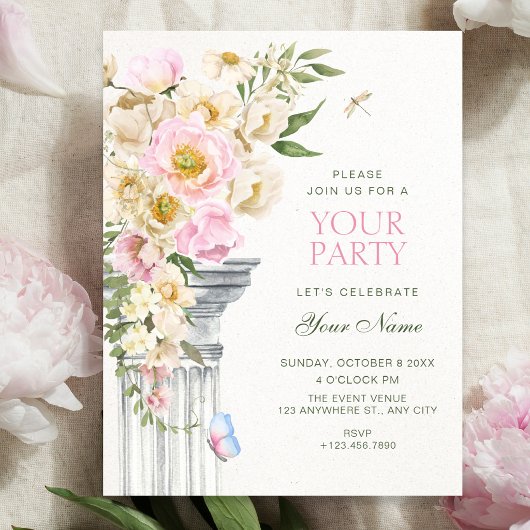 Invitation esthétique élégante florale