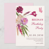 Invitation Esthétique florale (Devant / Derrière)