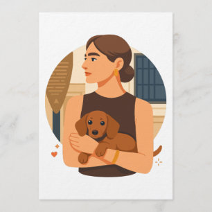 Invitation Esthétique moderne de maman de chien avec un chiot