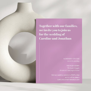 Invitation Esthétique Moderne Minimaliste Mariage Simple Viol
