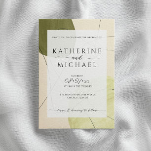 Invitation Esthétique vert olive   MARIAGE