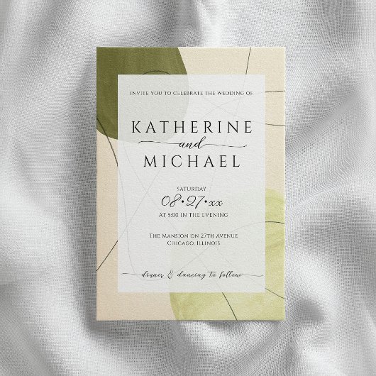 Invitation Esthétique vert olive | MARIAGE