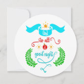Invitation Et à tous une bonne nuit Typographie de Noël (Devant)