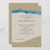 Invitation et Bat mitzvah Burlap (Devant / Derrière)