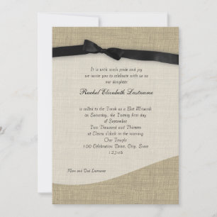 Invitation et Bat mitzvah Burlap