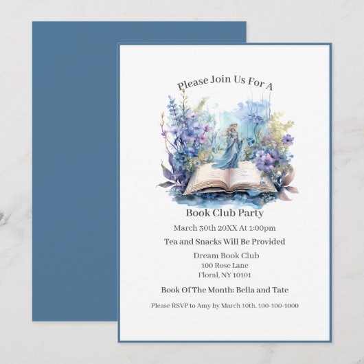 Invitation Et Dans Mon Livre, Je Vais... Club de lecture (Devant / Derrière)