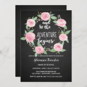 Invitation Et Donc L'Aventure Commence| Diplômé en tableau de (Devant / Derrière)