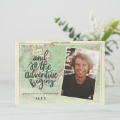 Invitation Et donc l'aventure commence la graduation en photo (Debout devant)