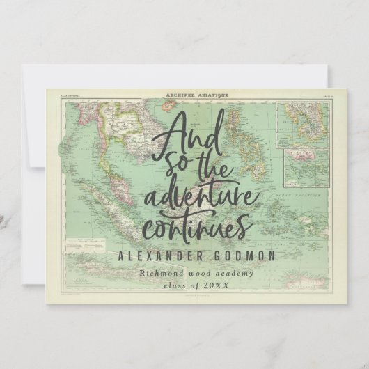 Invitation Et donc l'aventure continue la graduation de la ph (Devant)