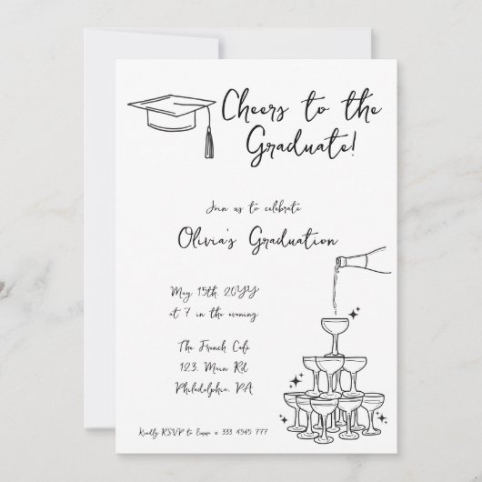 Invitation et faire-part de diplôme (Devant)