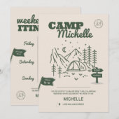 Invitation et itinéraire pour un camp de bachelore (Devant / Derrière)