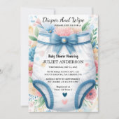 Invitation Et Poster Papa Bleu Rose Bleu Bleu Bleu Bleu Et es (Devant)