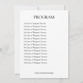 Invitation et programme du concert de musique mode (Dos)