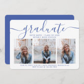 Invitation Étalonnage de script moderne 3 diplôme de photogra (Devant / Derrière)