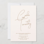Invitation Étalonnage moderne Script Mariage rose rouge (Devant)