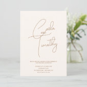 Invitation Étalonnage moderne Script Mariage rose rouge (Debout devant)