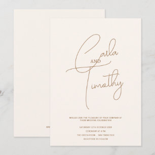 Invitation Étalonnage moderne Script Mariage rose rouge