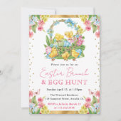 Invitation Étanchard et oeufs Printemps Pâques Brunch (Devant)