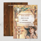 Invitation Étanche de cowgirl occidentale lumière nuptiale (Devant / Derrière)